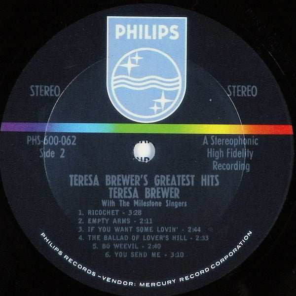 Teresa Brewer : Teresa Brewer's Greatest Hits (LP, Album)