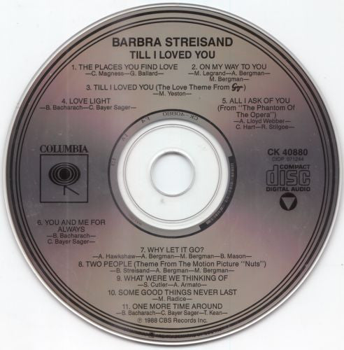 Barbra Streisand : Till I Loved You (CD, Album, RP)