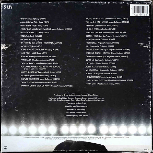 Bruce Springsteen & The E-Street Band : Live / 1975-85 (5xLP, Car + Box, Album)