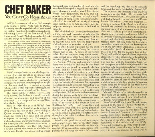 Chet Baker : You Can't Go Home Again (CD, Album, RE, RM, Dig)