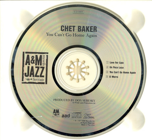 Chet Baker : You Can't Go Home Again (CD, Album, RE, RM, Dig)