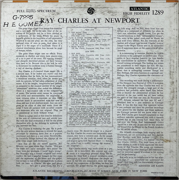 Ray Charles : Ray Charles At Newport (LP, Album, Mono, RP)