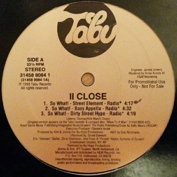 II Close : So What! (12", Promo)