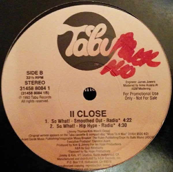II Close : So What! (12", Promo)