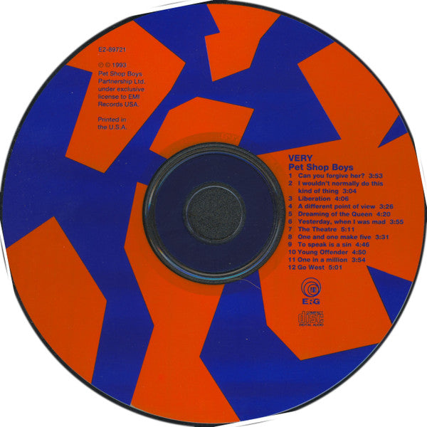 Pet Shop Boys : Very (CD, Album, S/Edition, Ora)