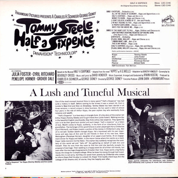Tommy Steele : Half A Sixpence (Original Sound Track Recording) (LP)