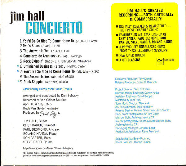 Jim Hall : Concierto (CD, Album, RE, RM, Rem)