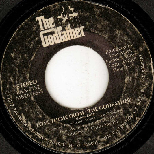 Nino Rota : Love Theme From "The Godfather" (7", Styrene, Mon)