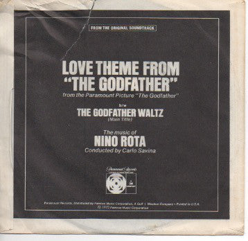 Nino Rota : Love Theme From "The Godfather" (7", Styrene, Mon)