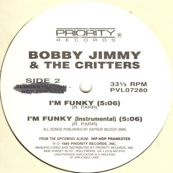 Bobby Jimmy And The Critters : Hair Or Weave (12", Promo)