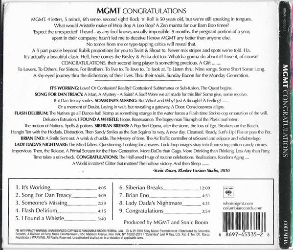MGMT : Congratulations (CD, Album)