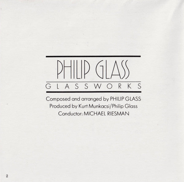 Philip Glass : Glassworks (CD, Album, RE)