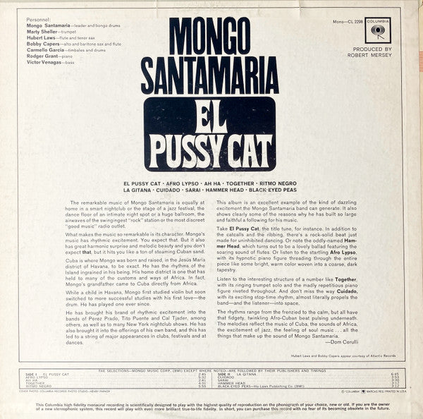 Mongo Santamaria : El Pussy Cat (LP, Album, Mono, Pit)