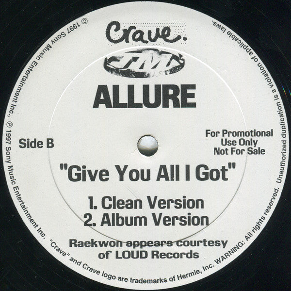 Allure (3) : Give You All I Got (12", Promo)