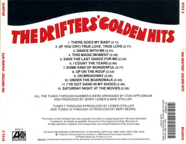 The Drifters : The Drifters' Golden Hits (CD, Comp, Club, RE)