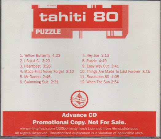 Tahiti 80 : Puzzle (CD, Advance, Album, Promo)