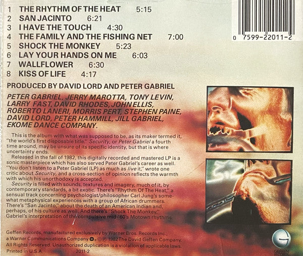 Peter Gabriel : Security (CD, Album, RE, DAD)