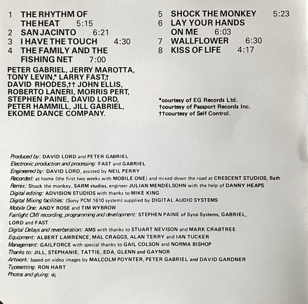 Peter Gabriel : Security (CD, Album, RE, DAD)