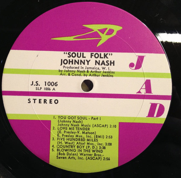 Johnny Nash : Soul Folk (LP, Album, Len)