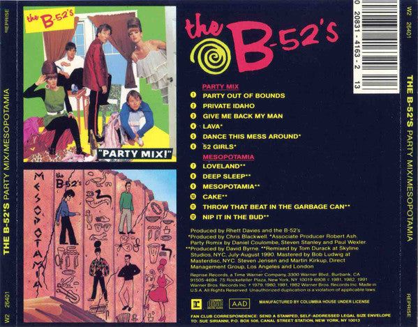 The B-52's : Party Mix / Mesopotamia (CD, Comp, Club, Col)