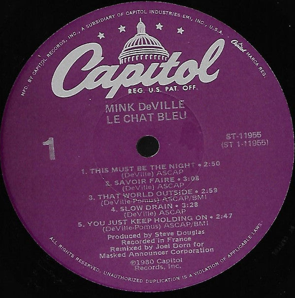Mink DeVille : Le Chat Bleu (LP, Album)