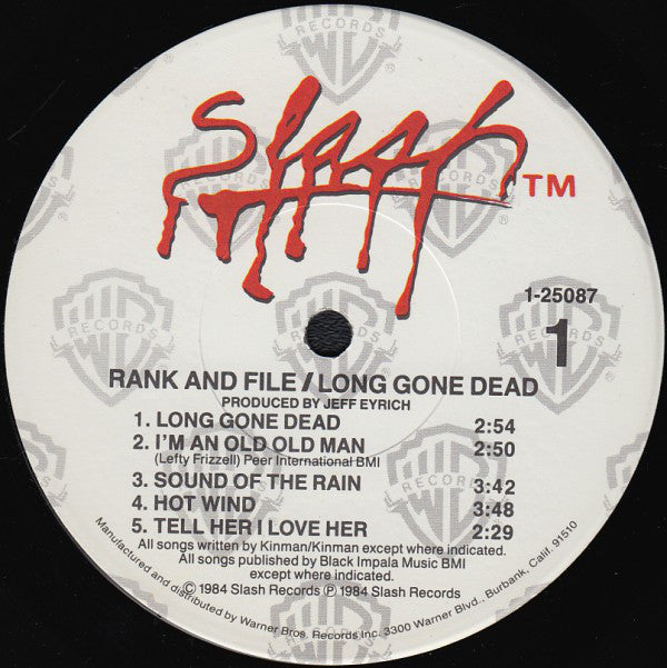 Rank & File : Long Gone Dead (LP, Album, Win)