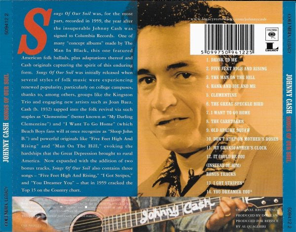 Johnny Cash : Songs Of Our Soil (CD, Album, RE)