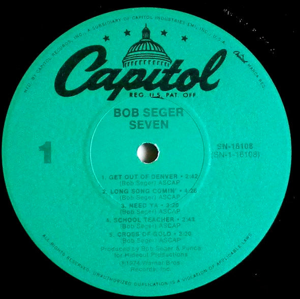 Bob Seger : Seven (LP, Album, RE)