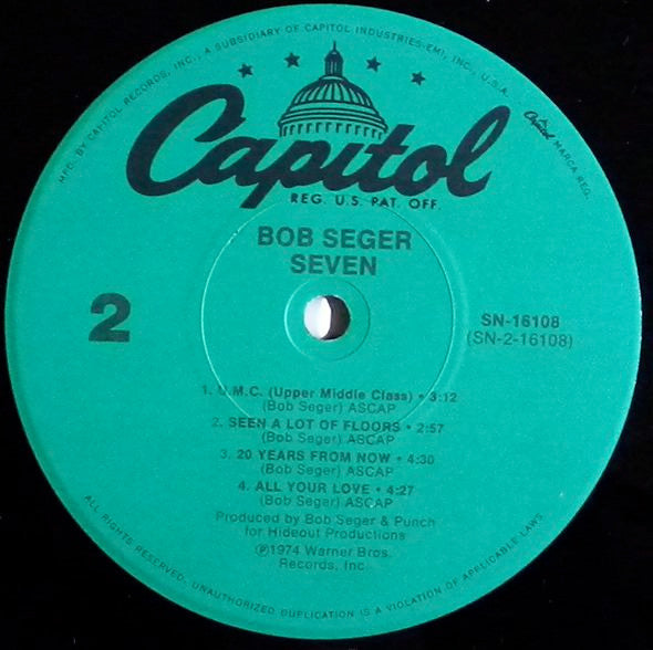 Bob Seger : Seven (LP, Album, RE)