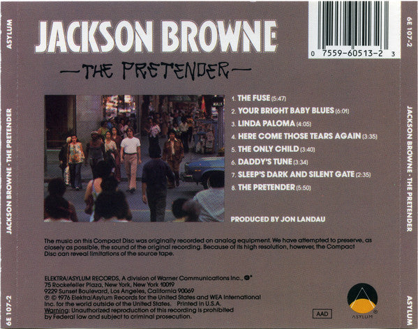 Jackson Browne : The Pretender (CD, Album, RE, SRC)