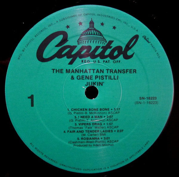 The Manhattan Transfer And Eugene Pistilli : Jukin' (LP, Album, RE)