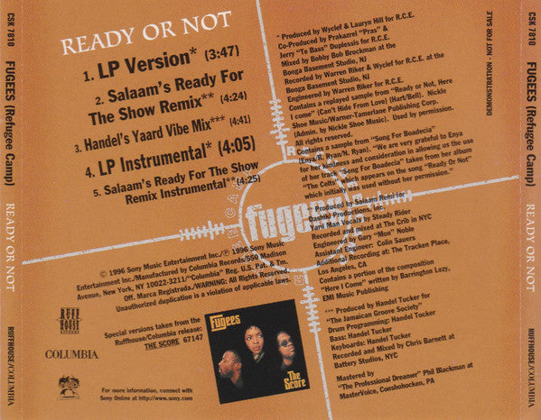 Fugees (Refugee Camp)* : Ready Or Not (CD, Promo)
