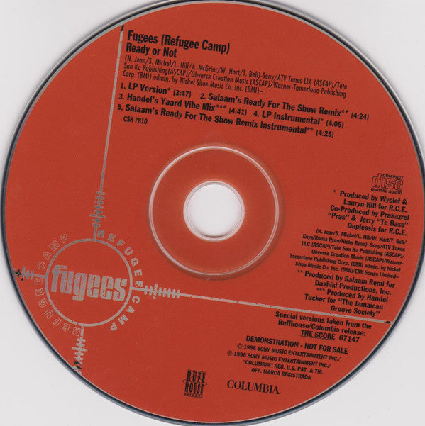Fugees (Refugee Camp)* : Ready Or Not (CD, Promo)