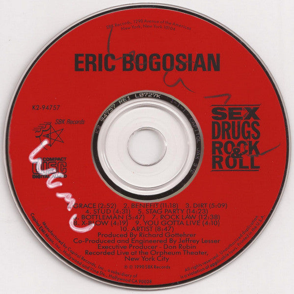 Eric Bogosian : Sex, Drugs, Rock & Roll (CD, Album)