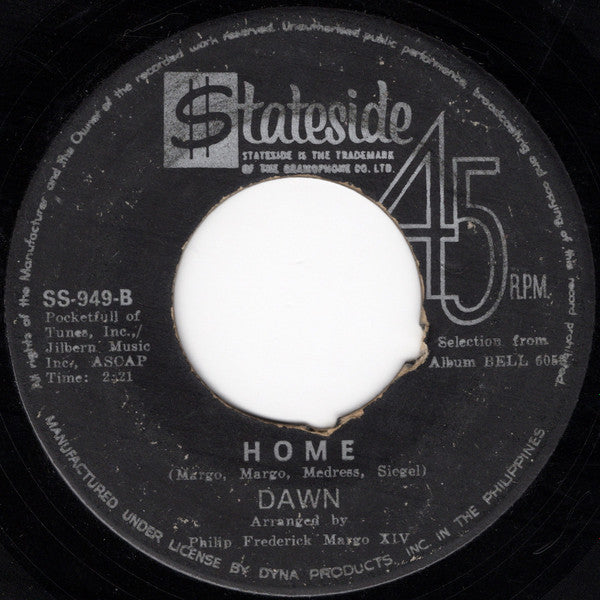 Dawn (5) : Knock Three Times (7", Single)