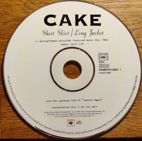 Cake : Short Skirt / Long Jacket (CD, Single, Promo)