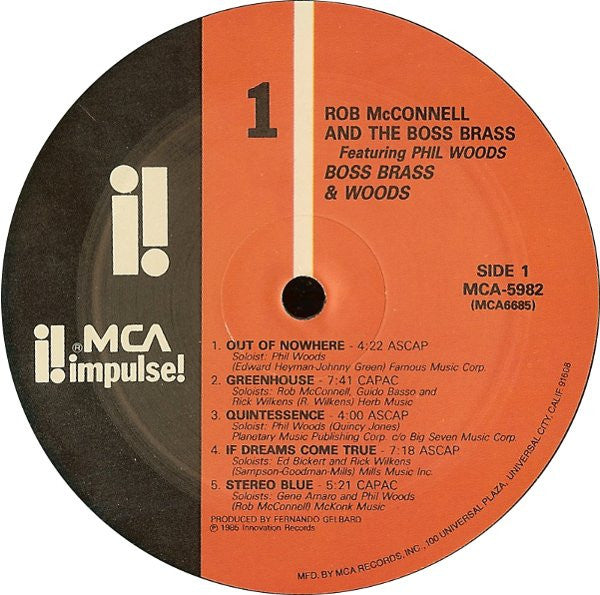 Rob McConnell & The Boss Brass Featuring Phil Woods : Boss Brass & Woods (LP, Album)