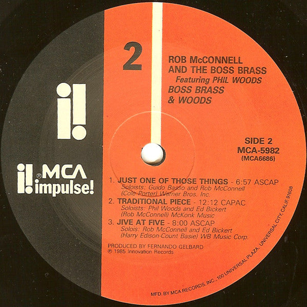 Rob McConnell & The Boss Brass Featuring Phil Woods : Boss Brass & Woods (LP, Album)