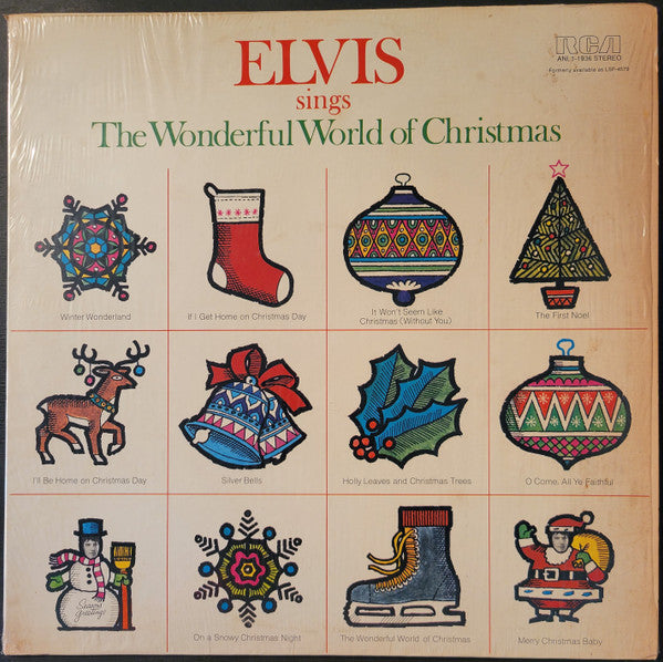 Elvis Presley : Elvis Sings The Wonderful World Of Christmas (LP, Album, RE)