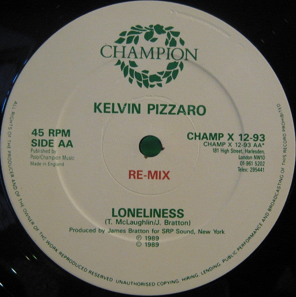 Kelvin Pizarro : Loneliness (Re-Mix) (12")