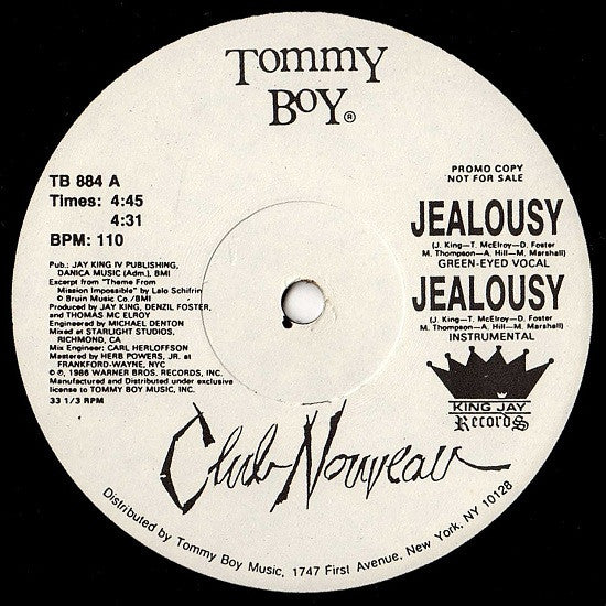 Club Nouveau : Jealousy (12", Promo)