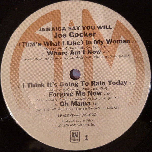 Joe Cocker : Jamaica Say You Will (LP, Album, Ter)