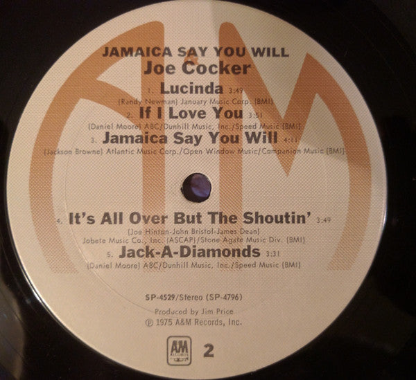 Joe Cocker : Jamaica Say You Will (LP, Album, Ter)