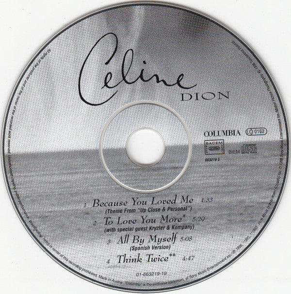 Celine Dion* : Because You Loved Me (Theme From Up Close & Personal) (CD, Maxi)