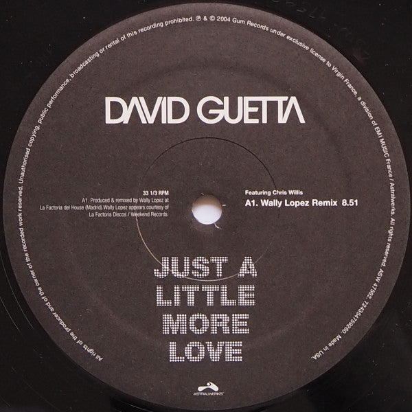David Guetta Featuring Chris Willis : Just A Little More Love (12")
