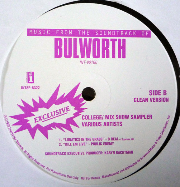 Various : Music From The Soundtrack Of Bulworth College Mix Show Sampler (12", Promo, Smplr)