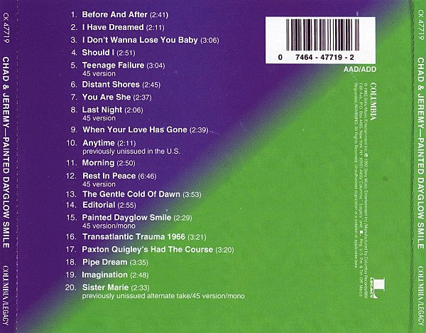 Chad & Jeremy : Painted Dayglow Smile (A Collection) (CD, Comp, Mono)