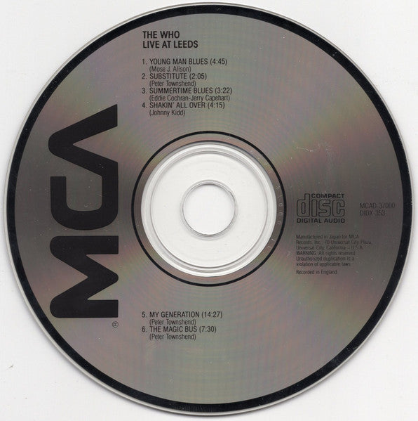 The Who : Live At Leeds (CD, Album, RE)