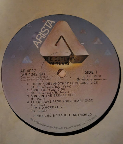 The Outlaws* : Outlaws (LP, Album, RE, Gat)