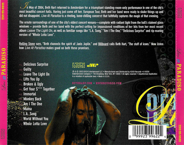 Beth Hart : Live At Paradiso (CD, Album)
